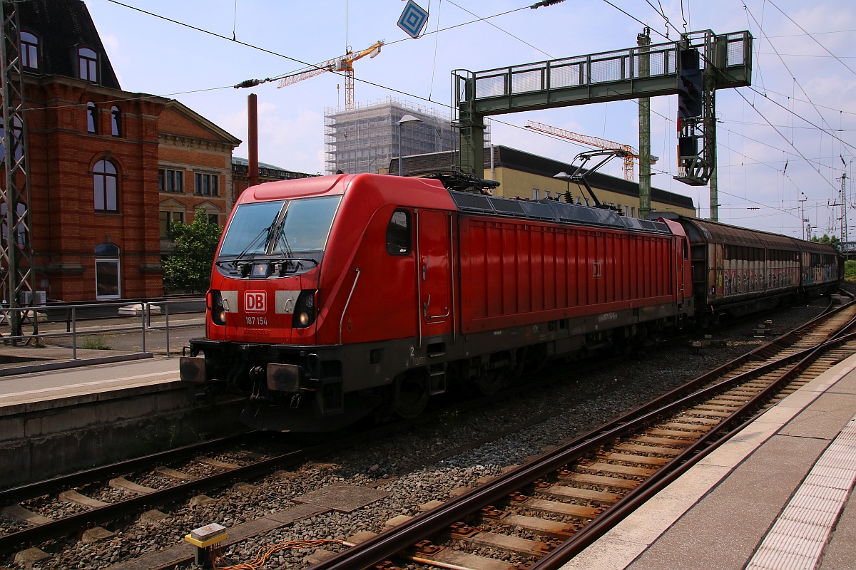DB 187 154-0 mit Mischer Bremen Hbf 10.07.2021