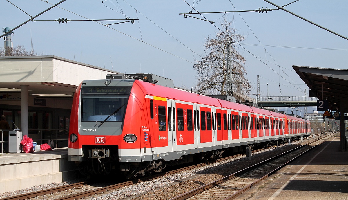 DB 423 005/505 + 020/520 als S4, Backnang 25.03.2017