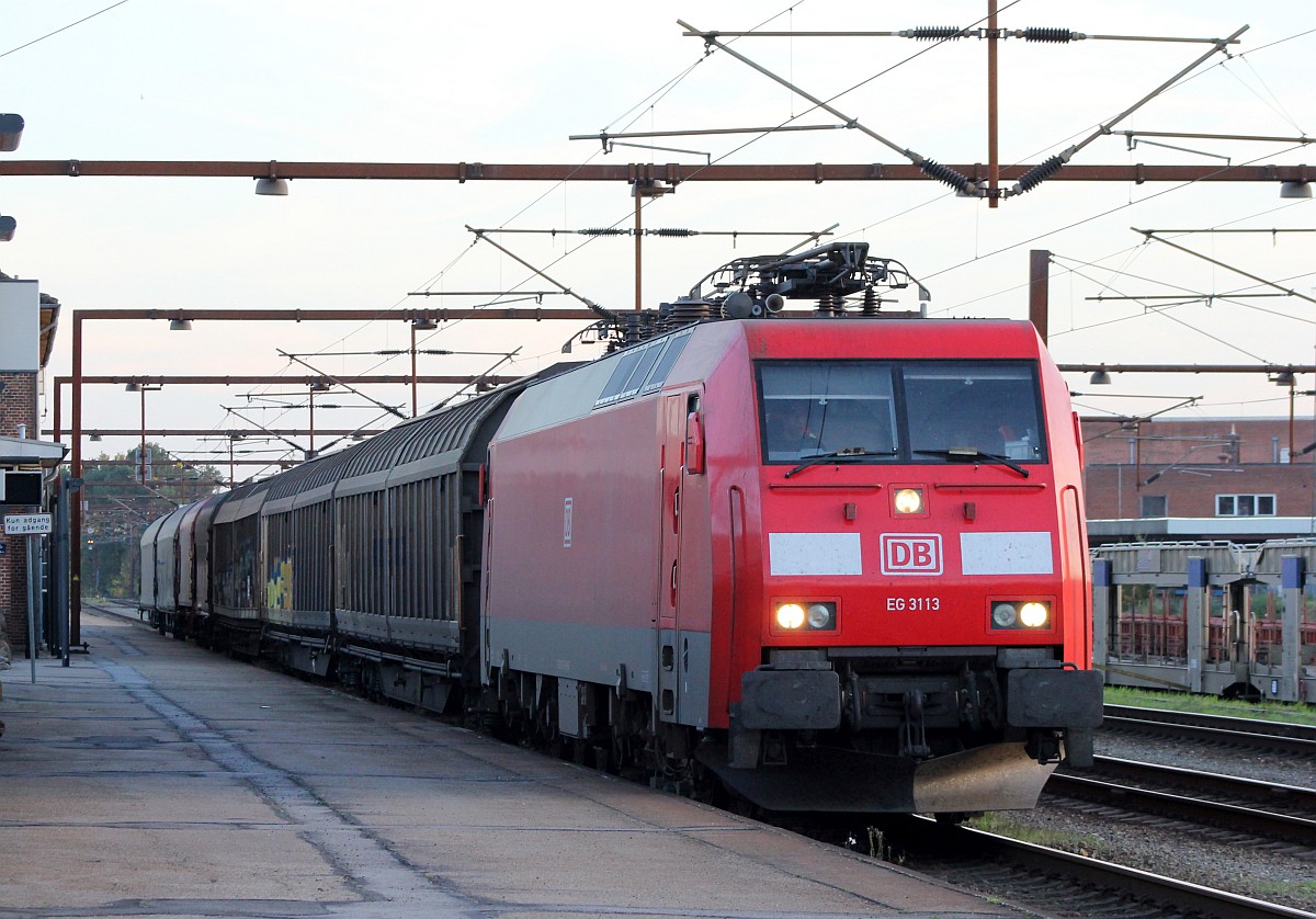 DBCSC EG 3113 jetzt in komplettem verkehrsrot. Pattburg/DK 12.10.2018