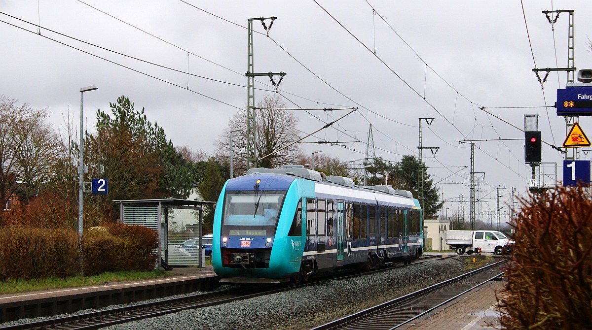 NAH.SH/DB 648 104/604 als RE 74 nach Husum. J�bek 06.04.2022
