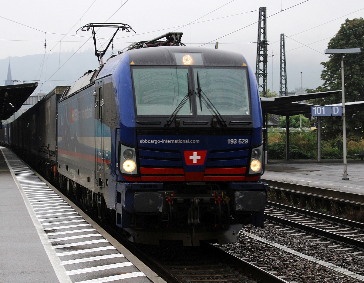 SIEAG/SBBC 193 529-5 mit KLV aufgenommen im Bhf Bingen am Rhein. 15.09.2021