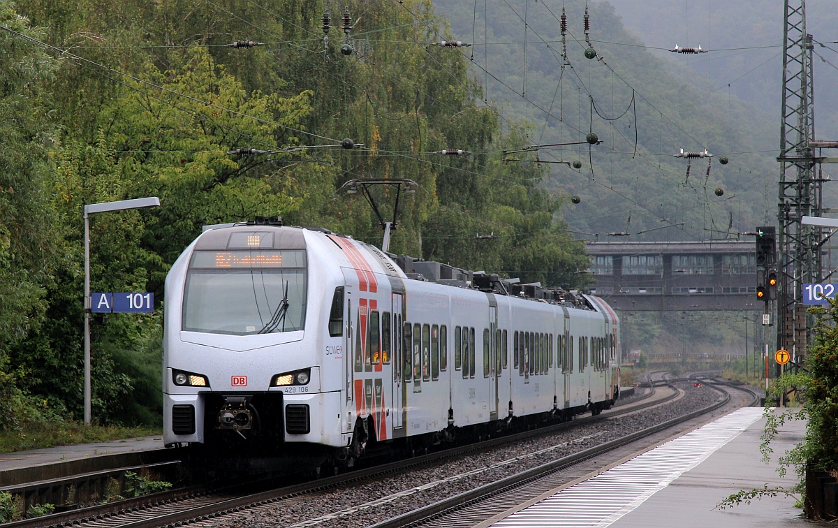S�wex 0429 106/606 als RE2 nach Frankfurt. Bingen am Rhein 15.09.2021