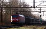 DBS/RSC EG 3106 festgehalten während der Einfahrt in den Grenzbahnhof Padborg/DK, das Signal rechts markiert die Grenze vom deutschen zum dänischen Zugsystem(LZB/PZB und ATC).