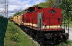 RegioInfraServiceSachsenGmbH  203 843-8  oder 92 80 1203 145-8 D-RIS mit Schweerbau Schleifzug Loram RG 48 II/427 002-7 und Begleitwagen abgestellt in J�bek. 15.05.2026 III