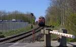 Am B� Nieb�ll dann wieder abgefangen 218 307 und 345 mit dem SyltShuttle kurz vor der Einfahrt in den Bahnhof.