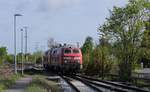Nachdem die 245 021 zum Bw gefahren wurde kam der Tf mit 218 307-7 REV/HB X/07.09.18 und 218 345-7 REV/HB X/15.10.16 zur�ck in den Bhf Nieb�ll gefahren.