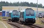 Die schw�chelnde 245 208 wurde gegen die 245 212 mit einigen Rangierfahrten getauscht...Husum 20.07.2019