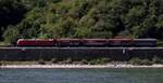 DB 185 008-0 mit modelbahngerechtem Güterzug auf dem Weg Richtung Bingen.