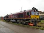 Frisch umgebaut und neuen Standards angepasst stand am 21.10.2011 die neue Class 66 der CFL Cargo/DK die T66 K714(92 74 066 714-7 S-BRLL)abgestellt in Padborg.